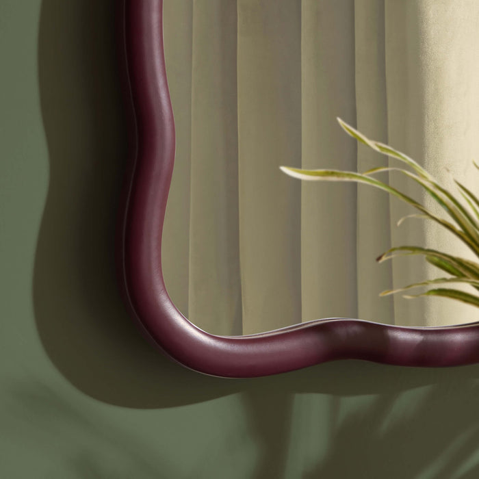 Niamh Wavy Wall Mirror - Tawny Port - DUSK