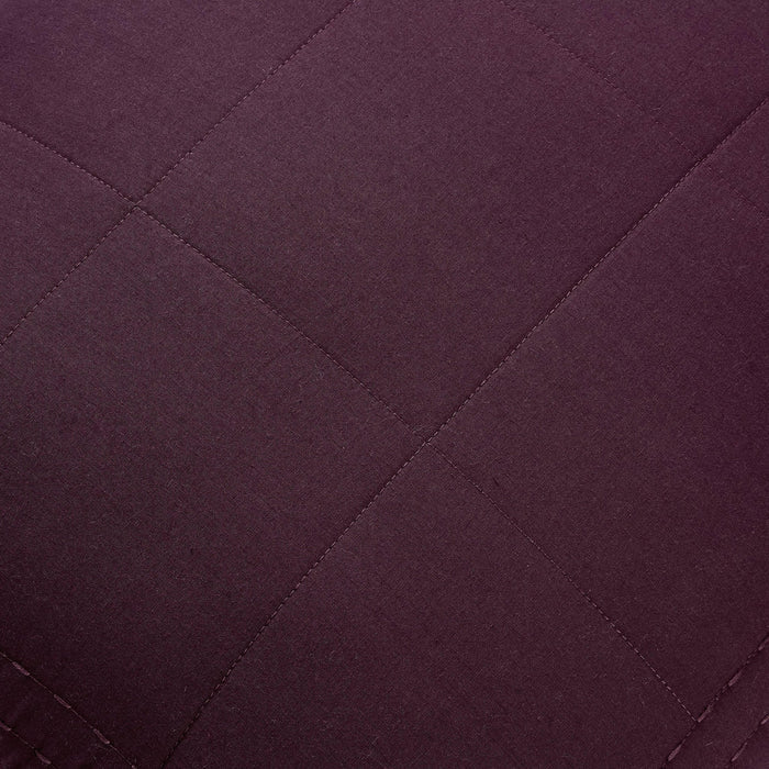 Oxford 100% Pure Cotton Quilted Bedspread - Aubergine - DUSK