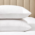 Pair of 100% Egyptian Cotton 600 Thread Count Classic Pillowcases - White - DUSK