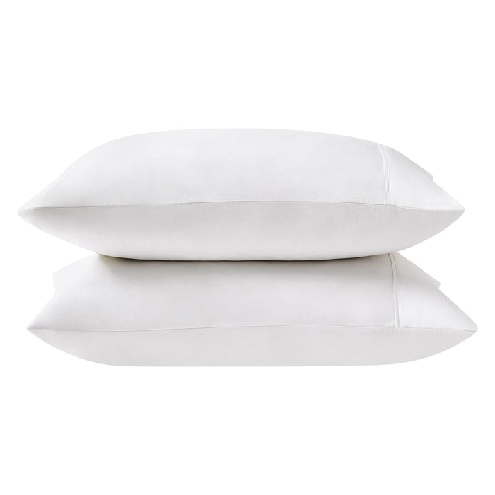 Pair of 100% Egyptian Cotton 600 Thread Count Classic Pillowcases - White - DUSK