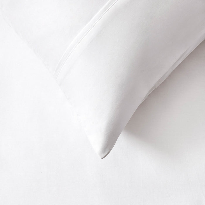 Pair of 100% Egyptian Cotton 600 Thread Count Classic Pillowcases - White - DUSK