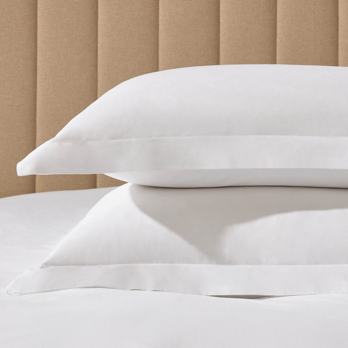 Pair of 100% Egyptian Cotton 600 Thread Count Oxford Pillowcases - White - DUSK