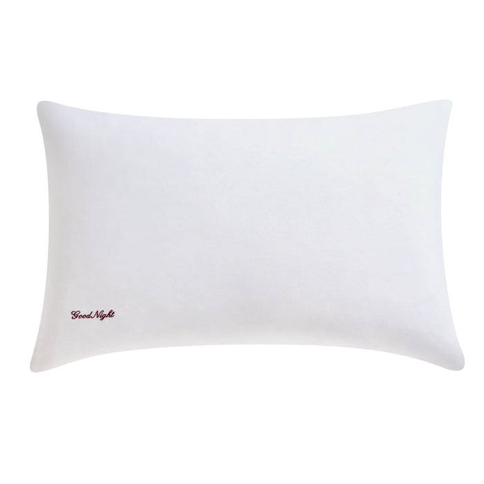 Pair of 200 Thread Count Slogan Embroidered Pillowcases - White - DUSK