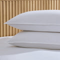 Pair of Ramie Linen Look Pillowcases - Washed Cotton - Chalk White - DUSK