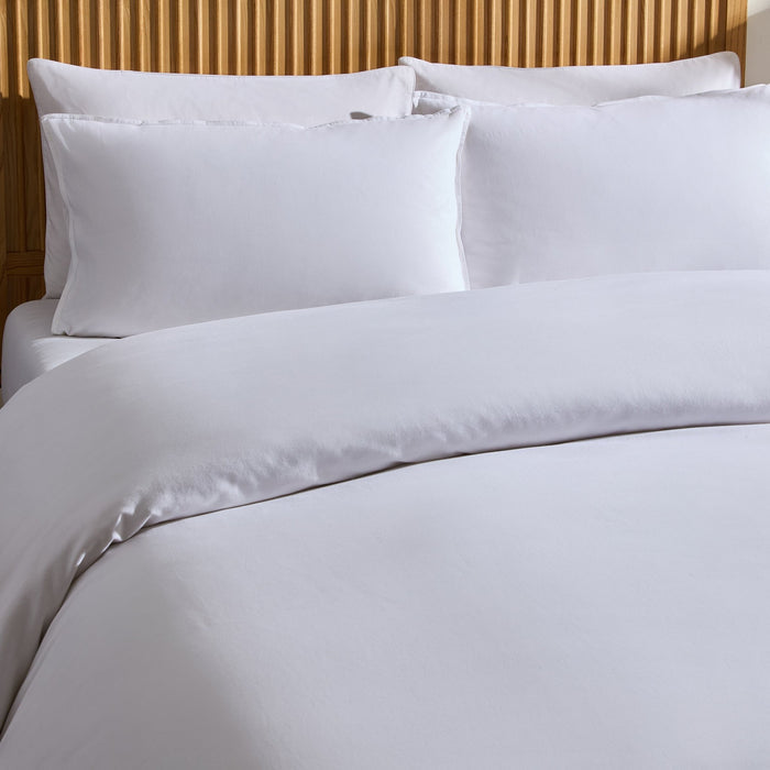 Pair of Ramie Linen Look Pillowcases - Washed Cotton - Chalk White - DUSK