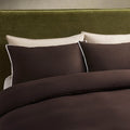 Pair of Bamboo 300 Thread Count Supersoft Cotton Plain Dye Classic Pillowcases - Chocolate - DUSK