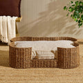 Percy Bone Shaped Seagrass Dog Bed - Natural - DUSK