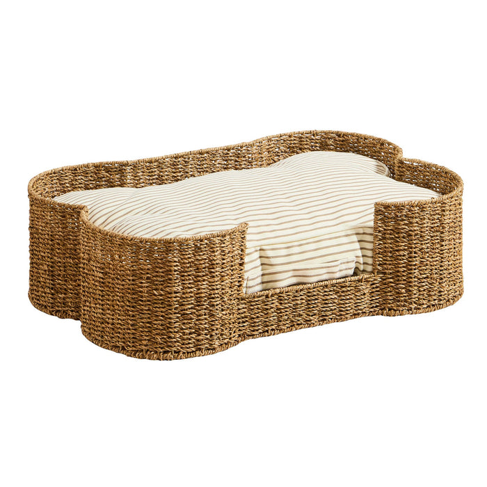 Percy Bone Shaped Seagrass Dog Bed - Natural - DUSK