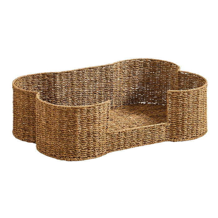 Percy Bone Shaped Seagrass Dog Bed - Natural - DUSK