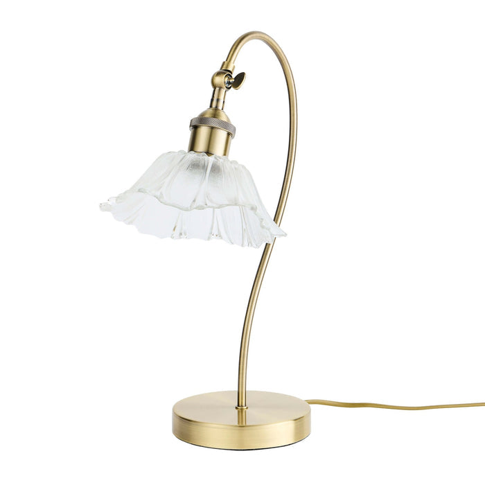Petal Glass Brass Table Lamp - Brass - DUSK