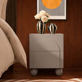 Rachel Arch Front 2 Drawer Bedside Table - Taupe - DUSK