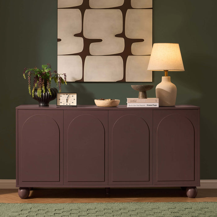 Rachel Arch Front 4 Door Sideboard - Mocha - DUSK