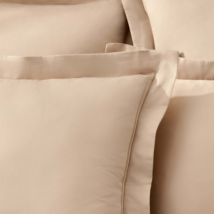 Regent Embroidered 100% Cotton Pair of Oxford Square Pillowcases - Champagne - DUSK