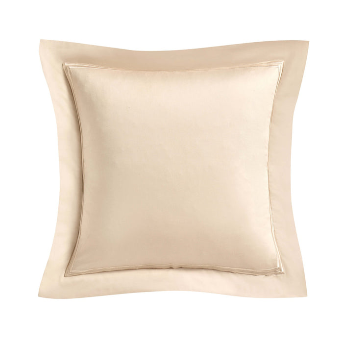 Regent Embroidered 100% Cotton Pair of Oxford Square Pillowcases - Champagne - DUSK