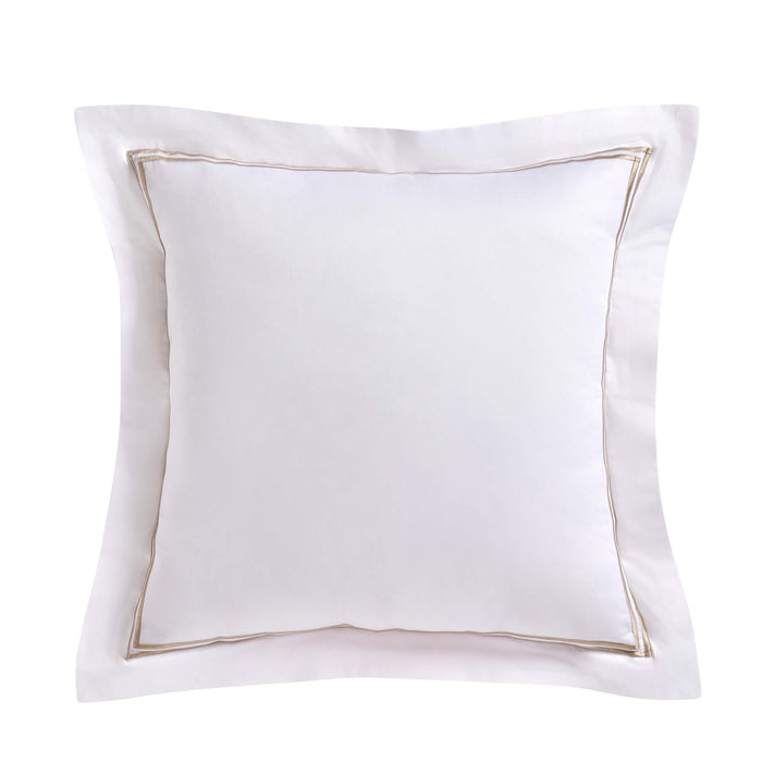 Regent Embroidered 100% Cotton Pair of Oxford Square Pillowcases - Grey - DUSK