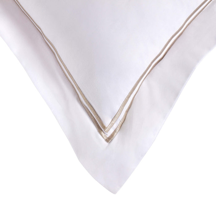 Regent Embroidered 100% Cotton Pair of Oxford Square Pillowcases - Grey - DUSK