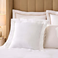 Regent Embroidered 100% Cotton Pair of Oxford Square Pillowcases - White - DUSK