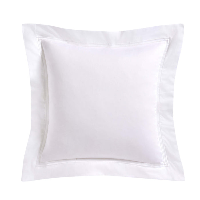 Regent Embroidered 100% Cotton Pair of Oxford Square Pillowcases - White - DUSK