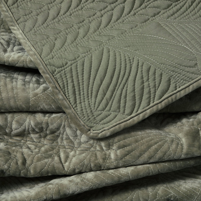 Rome Velvet Greek Matelasse Bedspread - Basil - DUSK