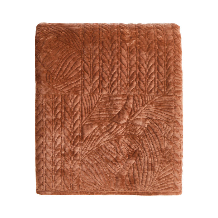 Rome Velvet Greek Matelasse Bedspread - Orange - DUSK