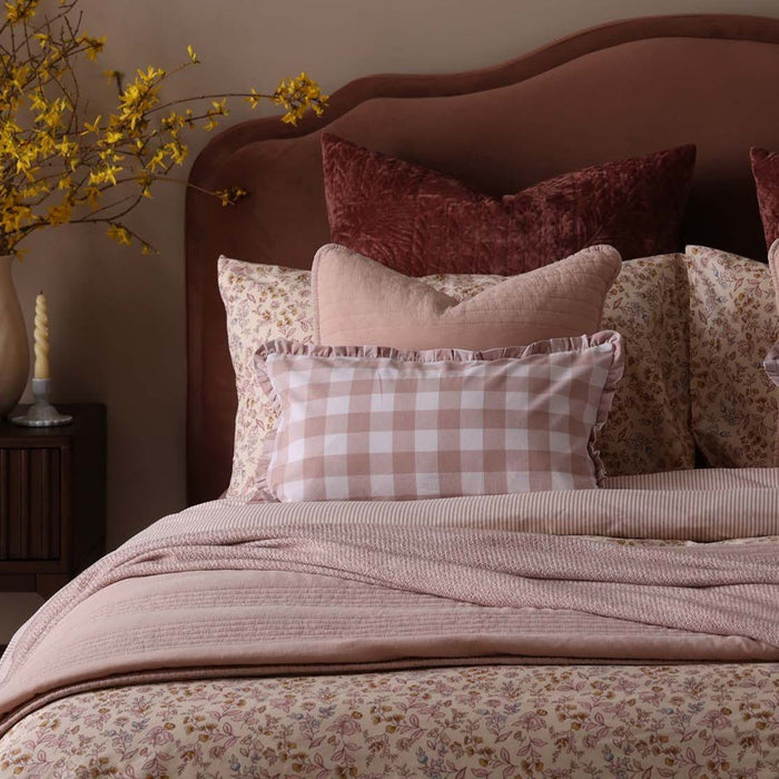 Rome Velvet Greek Matelasse Cushion Cover - Deep Pink - DUSK