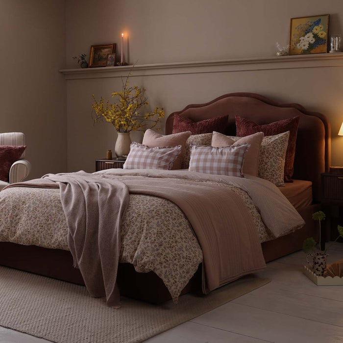 Rome Velvet Greek Matelasse Cushion Cover - Deep Pink - DUSK