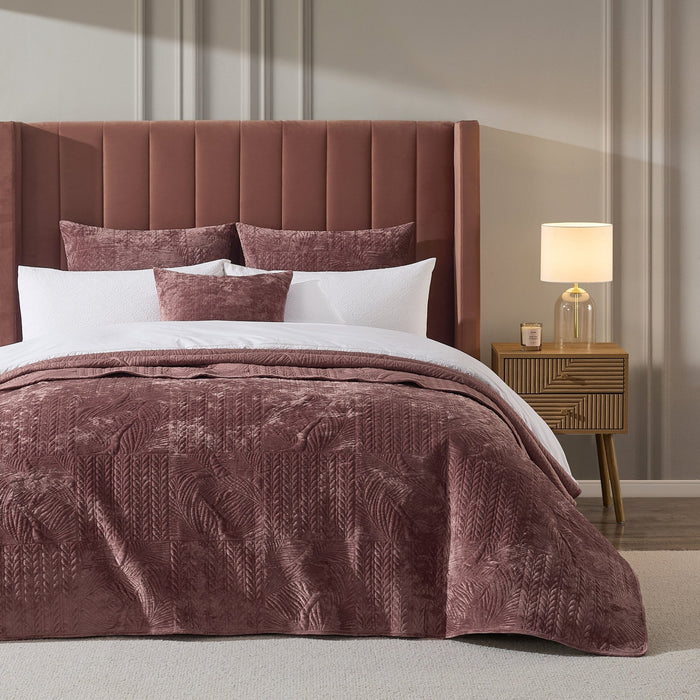 Rome Velvet Greek Matelasse Cushion Cover - Deep Pink - DUSK