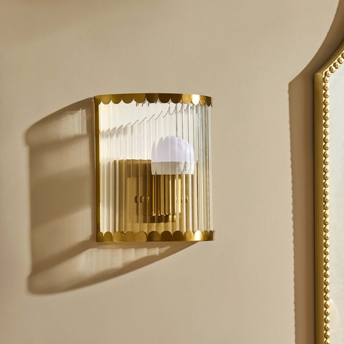 Rosie Glass Scallop Wall Light - Gold - DUSK