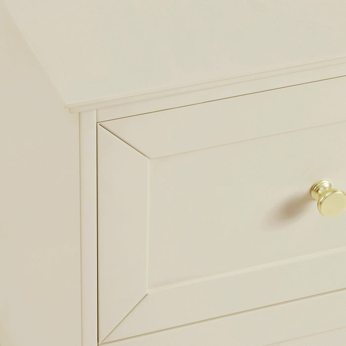 Ruby 2 Drawer Bedside Table - Cream - DUSK