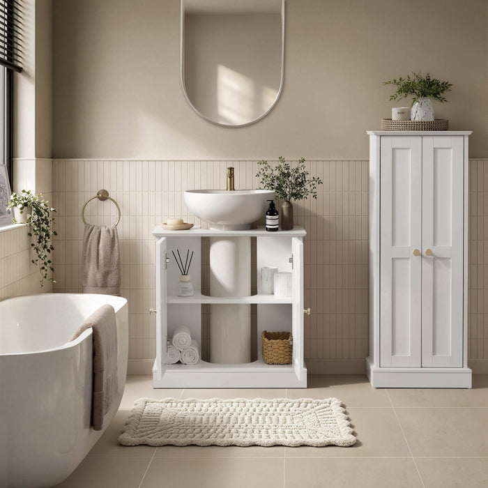 Ruby Under Sink Bathroom Cabinet - White - DUSK
