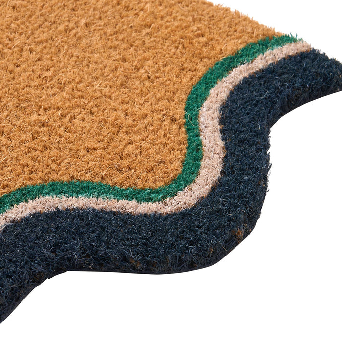 Scallop Hello Doormat - Natural/ Blue - DUSK
