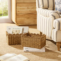 Scalloped Set of 2 Seagrass Baskets - Natural - DUSK