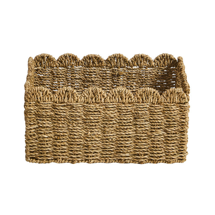 Scalloped Set of 2 Seagrass Baskets - Natural - DUSK