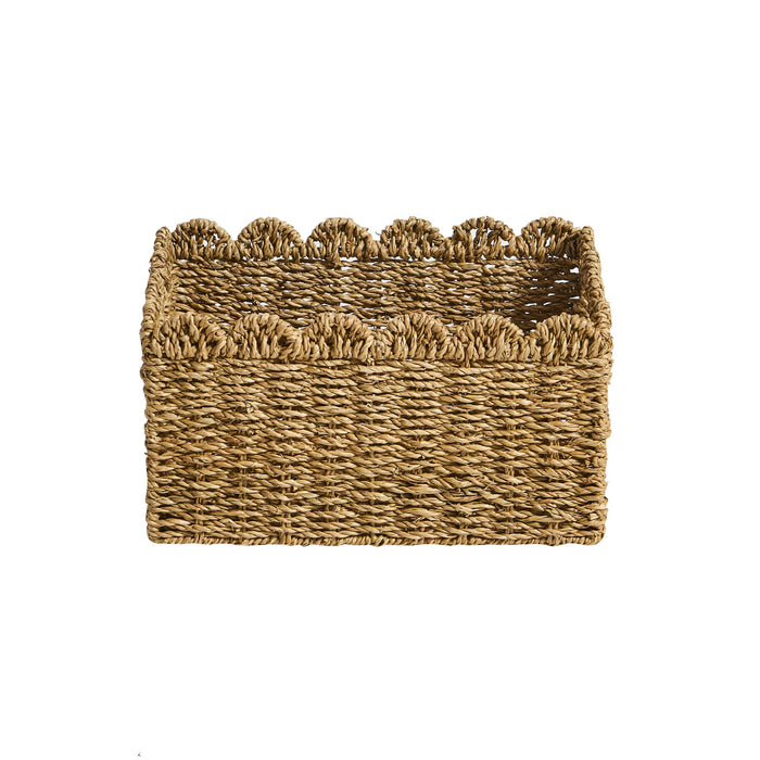 Scalloped Set of 2 Seagrass Baskets - Natural - DUSK