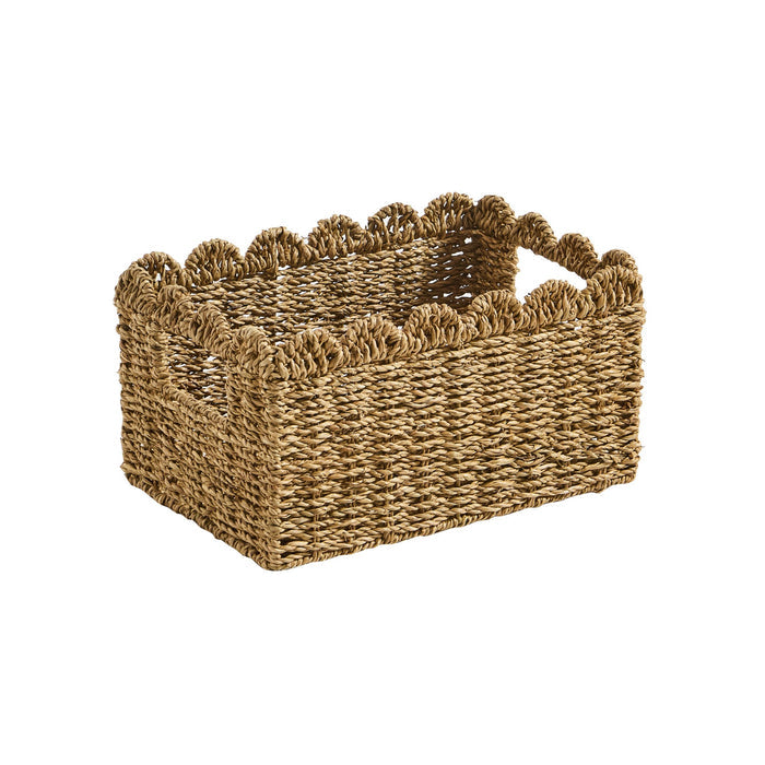 Scalloped Set of 2 Seagrass Baskets - Natural - DUSK