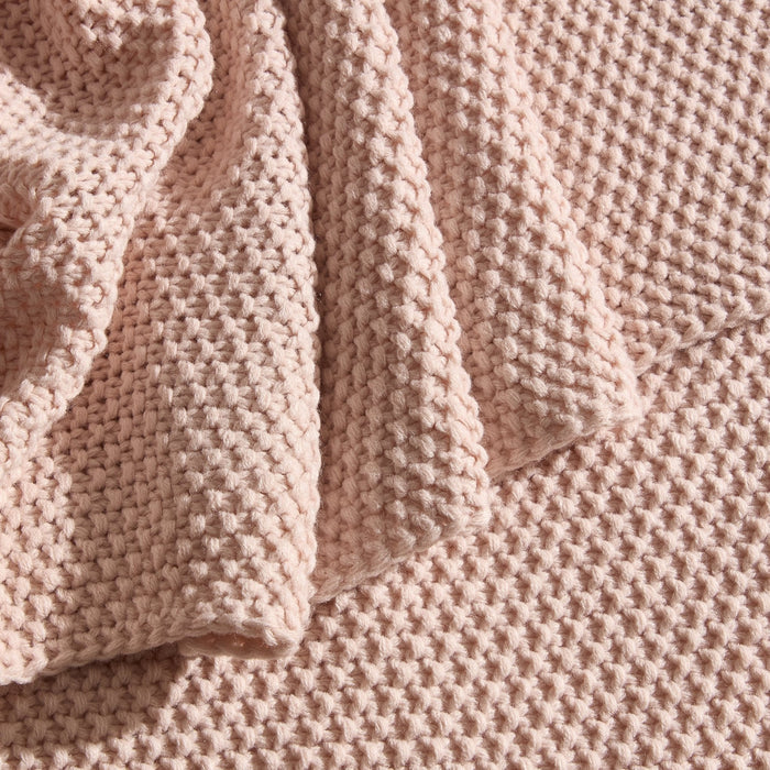 St Ives Lightweight Knit Sofa Throw - Ballet Slipper - DUSK