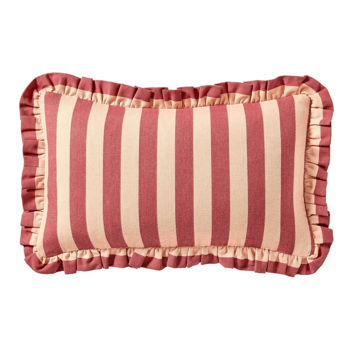 Stripe Frill Edge Sofa Cushion Cover - Pink - DUSK