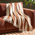 Stripe Sofa Throw - Burnt Orange - DUSK