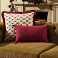 Sunny Bow 100% Cotton Sofa Cushion Cover - Deep Raspberry - DUSK
