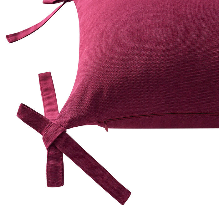 Sunny Bow 100% Cotton Sofa Cushion Cover - Deep Raspberry - DUSK