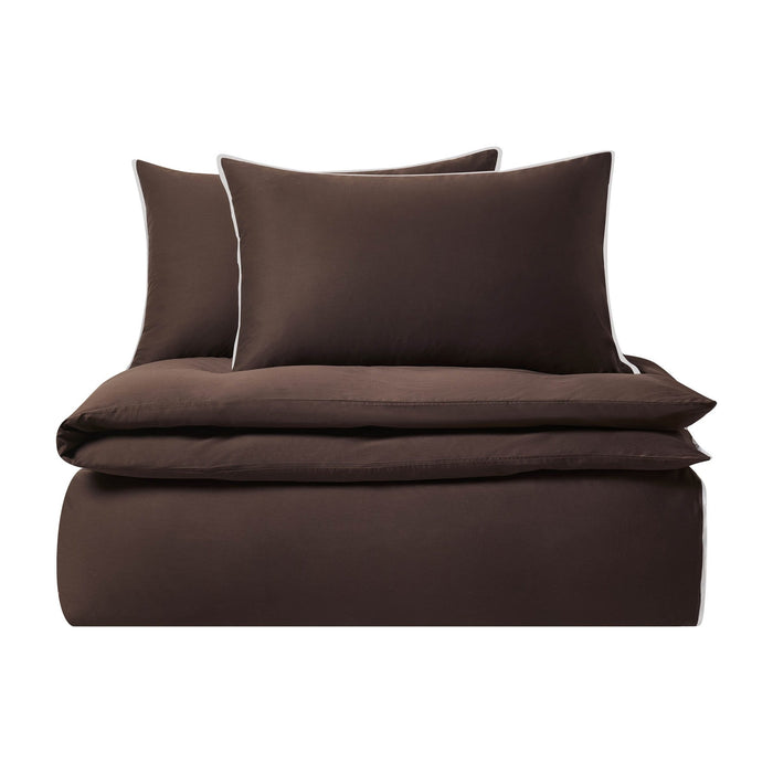 Bamboo 300 Thread Count Supersoft Cotton Plain Dye Duvet Cover  - Chocolate - DUSK