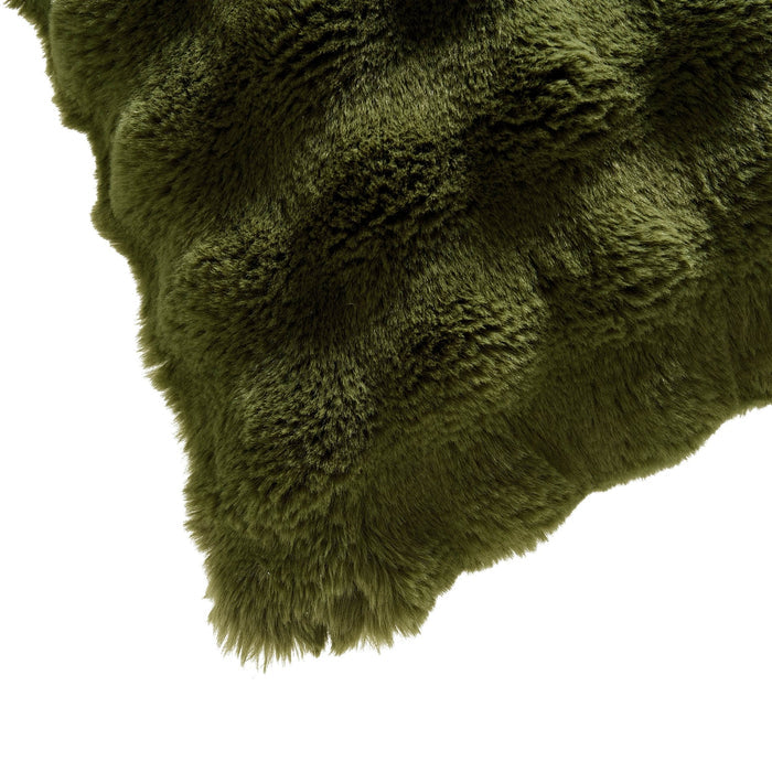 Super Soft Bobble Faux Fur Cushion Cover - Green - DUSK