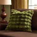 Super Soft Bobble Faux Fur Sofa Cushion Cover - Green - DUSK
