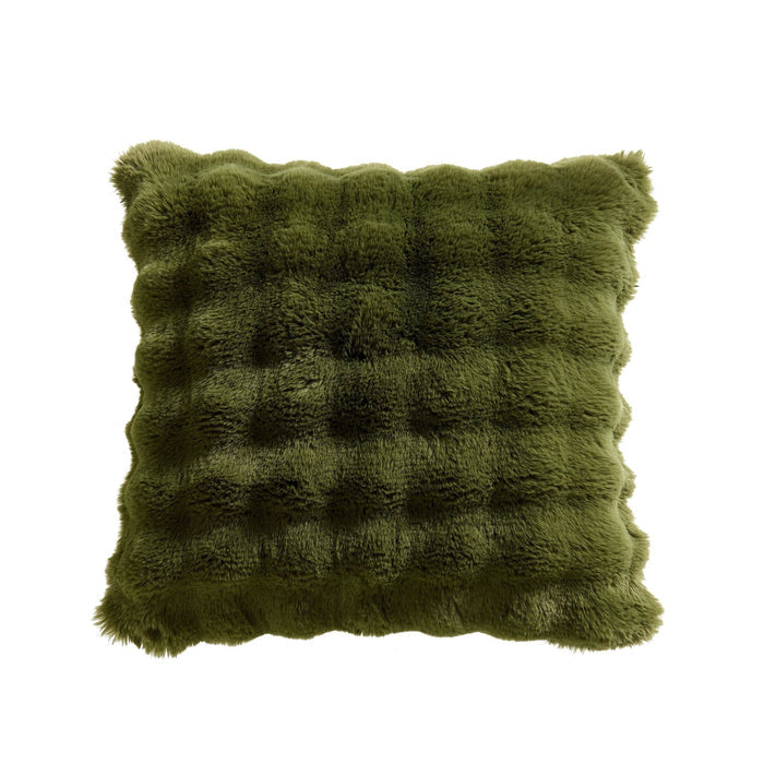 Super Soft Bobble Faux Fur Sofa Cushion Cover - Green - DUSK