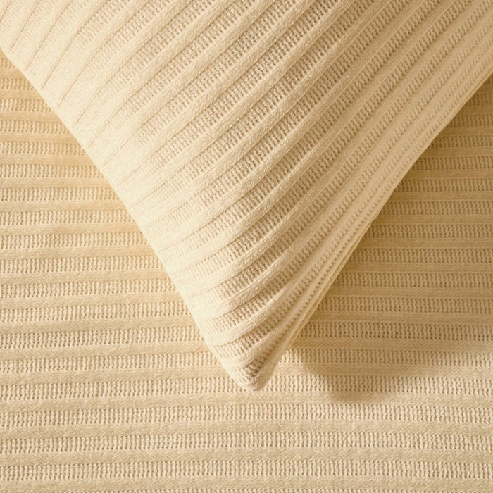 Super Soft Jacquard Chenille Duvet Cover & Pillowcase Set - Off White - DUSK