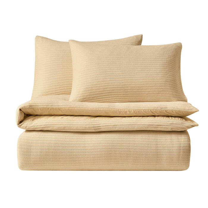 Super Soft Jacquard Chenille Duvet Cover & Pillowcase Set - Off White - DUSK