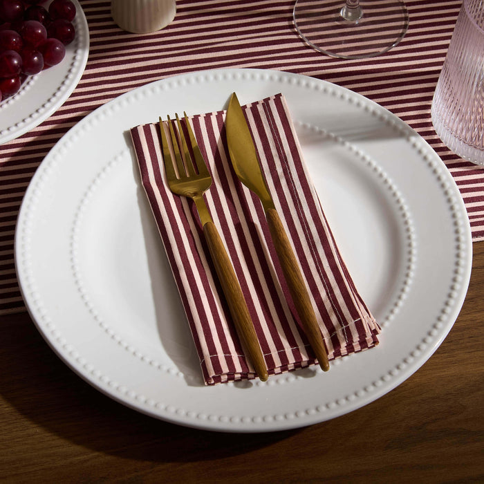 Tabitha Striped Set of 4 Napkins - Pink - DUSK