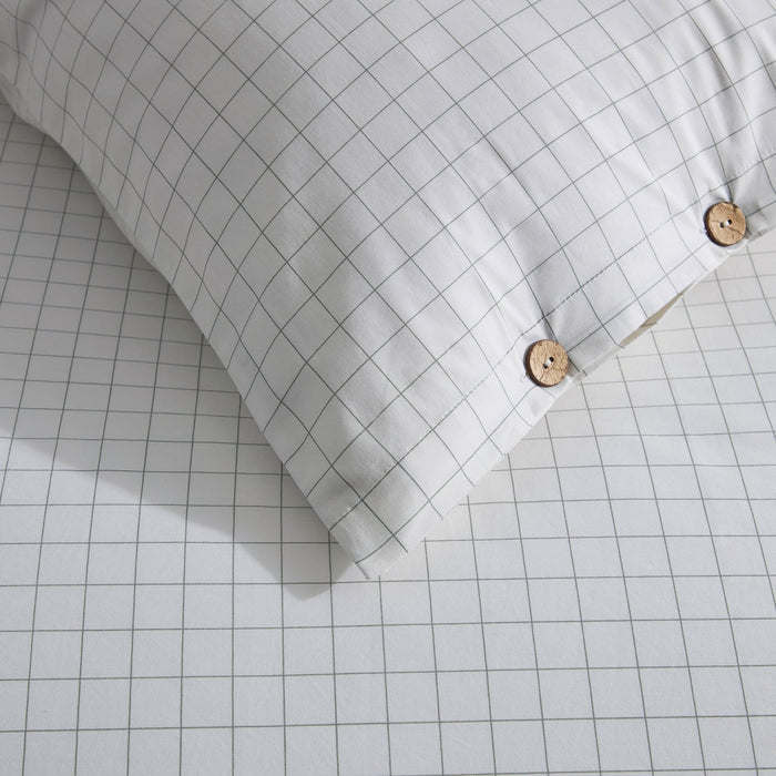 Thea Duvet Cover & Pillowcase Set - Off White/Black - DUSK