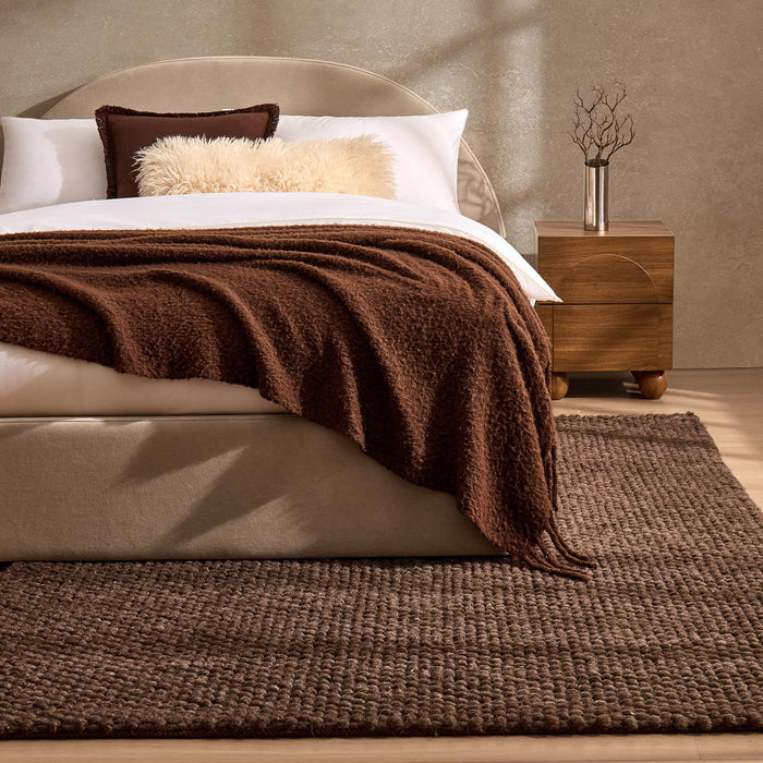 Theo Handwoven Wool Rug - Chocolate - DUSK