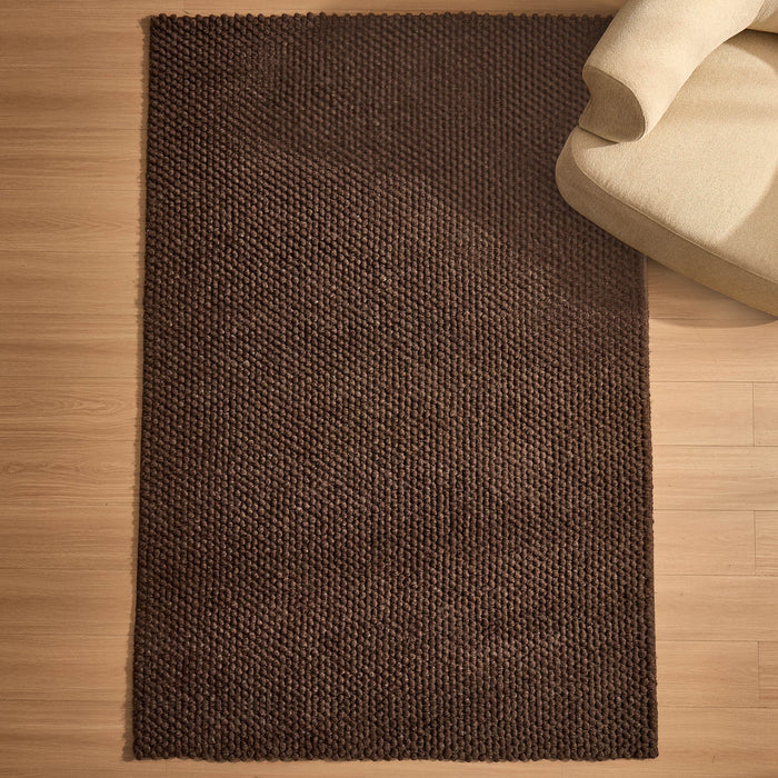 Theo Handwoven Wool Rug - Chocolate - DUSK